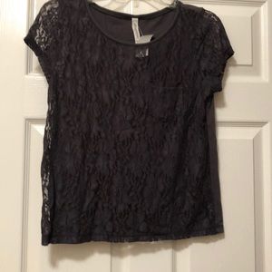 Aeropostale charcoal gray lace top ❤️